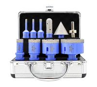 Foret Diamant Carrelage Boîte 10Pcs - 6/6/8/20/35/50/68mm Scie Cloche, 20mm Fraise, 50mm Mèche à chanfrein, Adaptateur pour Céramique Porcelaine Carrelage Granit Marbre