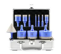 Foret Diamant Carrelage Boîte 11Pcs - 6/6/8/20/25/35/45/50/65mm Tige Hexagonale Scie Cloche, 6mm Foret en Carbure, 50mm Mèche à chanfrein für Porzellan Fliesen Keramik Granit Marmor