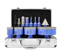 Foret Diamant Carrelage Boîte 12Pcs - 6/6/8/20/35/50/68/110mm Scie Cloche, 20mm Fraise, 50mm Mèche à chanfrein, Adaptateurs pour Céramique Porcelaine Carrelage Granit Marbre