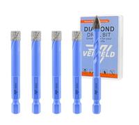 Foret Diamant Carrelage Set - 4Pcs 8mm Scie Cloche und 8mm Foret en Carbure Perçage à Sec pour Céramique Porcelaine Carrelage Marbre Granit avec Changement Rapide Tige Hexagonale VENJELD