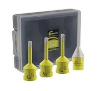 Foret Diamant Kit Trepan Carrelage - 4pcs 6/6/6mm Scie Cloche+20mm Mèches de Chanfrein pour Carrelage Céramique Porcelaine Marbre Granit M14 Filetage SANLEETEK