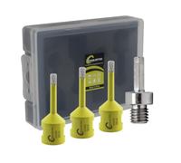 Foret Diamant Kit Trepan Carrelage - 4pcs 6/6/6mm Scie Cloche+Adaptateur Hexagonal pour Carrelage Céramique Porcelaine Marbre Granit M14 Filetage SANLEETEK