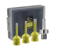 Foret Diamant Kit Trepan Carrelage - 4pcs 6/6/8mm Scie Cloche+Adaptateur Hexagonal pour Carrelage Céramique Porcelaine Marbre Granit M14 Filetage SANLEETEK