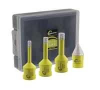 Foret Diamant Kit Trepan Carrelage - 4pcs 6/8/10mm Scie Cloche+20mm Mèches de Chanfrein pour Carrelage Céramique Porcelaine Marbre Granit M14 Filetage SANLEETEK