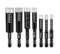 Foret Diamant Mèche Carrelage, Jeu de 7 Forets Carrelage Brasés avec Tige Hexagonale, Scies Cloches Forage Rapide pour Céramique