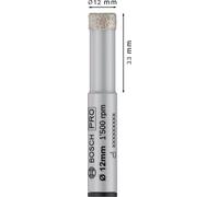 Foret diamant PRO Ceramic à sec 12 x 33 x 13 mm BOSCH 2608599057
