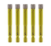 Foret Diamant Sec Set - 5 pièces 8mm SANLEETEK Trépan Diamant avec Queue à Changement Rapide pour Marbre Granit Céramique Porcelaine Carrelage Grès Quartz