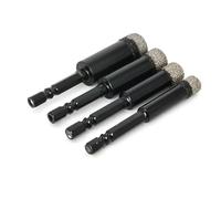 Foret diamanté brasé à tige hexagonale for carrelage en céramique sèche, scie cloche de 5 à 16 mm, for marbre, céramique, granit, porcelaine, coupe-trou(7Pcs)