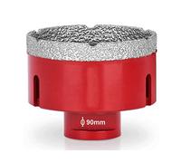 Foret diamanté pour scie cloche 90 mm M14 Filetage diamant Scie cloche pour carrelage avec revêtement diamant Acier au carbone pour porcelaine, carrelage, céramique, granit, marbre, rouge