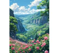 ForêT Diamond Painting Adulte, Paysage Diamond Painting, DIY Round Rhinestone Crystal Point de Croix complet kit, 5D Mosaic Art Kit Pour Enfant et débutants, Murale Décoration Maison 50x70cm 0U-85