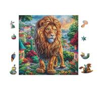Forêt du Roi Lion 100 Pièces Puzzle Adulte en Carton Rigide sans Déformation Difficile Moyenne Décoration Murale Loisir Créatif Idée Cadeau Anniversaire 28x28cm