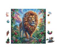 Forêt du Roi Lion 100 Pièces Puzzle Créatif en Carton Anti-Déchirure Haute Densité Difficulté Moyenne Activité Manuelle Loisir Créatif Cadeau Anniversaire 28x28cm