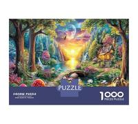 Forêt enchantée au Lever du Soleil Puzzle 1000 Pièces - Carton De Qualité Supérieure & Puzzle Impossible Paysage forestier éthérique - pour Adultes 70x50cm/1000pcs Cadeau pour Adultes