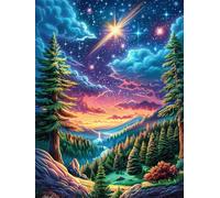 Forêt enchantée la nuit 500 Pièces Puzzle Amateur D'Art En Carton Anti-Déchirure Haute Qualité Conte de fées d'accompagnement magique Difficile Niveau Expert Décoration Murale Idée Cadeau Anniversaire