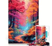 Forêt enchantée Mystique Puzzle de 1000 pièces pour Adultes Jeu de réflexion et de Concentration Amusant et Silencieux Bords serrés Cadeau de Noël (38x26cm)