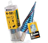 Foret étagé Ø 4-32 mm / 15 étages / Tige de 10 mm / Foret conique HSS-E Co 5% / Amboss PowerStep 3 TiAlSiN Blue Nano Guard/Foret à trou adapté pour acier, acier inoxydable, aluminium, plastique