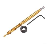 Foret étagé à tige hexagonale 3/8" avec collier de butée pour gabarit de poche, 175 mm, pour perçage d'alésage HSS pour le travail du bois, petit (9,5 mm)