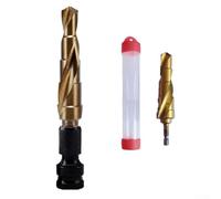 Foret étagé à tige hexagonale pour métal, 14-22 mm pour foret conique HSS avec 5 étapes pour acier, bois, aluminium, PVC, aucun trou pilote nécessaire, compatible avec tournevis (B)