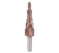 Foret étagé, acier rapide M35 avec revêtement en cobalt, tige triangulaire, idéal pour l'acier inoxydable, le bois, l'alliage d'aluminium et les panneaux de PVC, 1 pièce (4-12 (5e ordre))