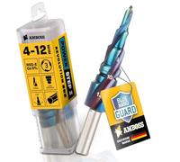 Foret étagé de 4 à 12 mm de diamètre / 5 niveaux de foret conique professionnel pour métal HSS-E Co 5 % / enclume PowerStep 3 TiAlSiN Blue Nano Guard/acier, acier inoxydable, aluminium, plastique