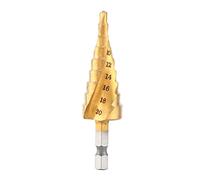 Foret Étagé en Acier à Haute Vitesse avec Revêtement Titane - Foret Fraise Meche Etage Accessoire de Forage à Tige Hexagonale - 4-20 mm