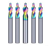 Foret étagé en acier avec revêtement diamant avec rainure en spirale pour des applications de coupe et de gravure à haute vitesse compatible avec l'aluminium et le PVC