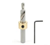 Foret étagé en acier inoxydable pour profil en aluminium avec manchon de perçage, 6/8/10/14 mm, outil de gabarit de cheville multi-tailles pour le travail du bois, filetage M20, argenté (M6)