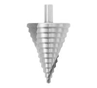 Foret étagé en métal | Foret conique en métal | Foret étagé 6-60 mm | 12 niveaux | En acier | Foret éplucheur | Foret conique | Pour PVC et bois | Pour perceuses et perceuses d'établi