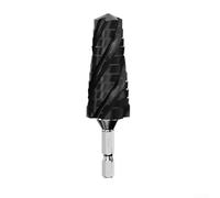 Foret étagé HSS à 4 cannelures, revêtement en titane pour métal, bois, plastique, acier inoxydable, alésoir étagé multi-tailles avec jauge marquée (noir, 14 à 24 mm)
