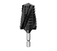 Foret étagé HSS avec quatre cannelures de coupe et des étapes de diamètre gravées avec précision pour un dimensionnement constant des trous (noir 24-32 mm)