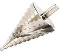 Foret étagé HSS, taille 6-60 mm, revêtement titane, tige triangulaire, argent