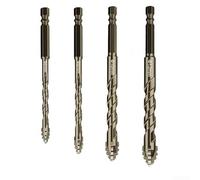 Foret excentrique à quatre cannelures pour applications de carrelage en verre avec section transversale triangulaire et bords coupants améliorés en carbure (12 mm)