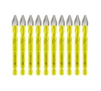 Foret Excentrique à Tête Crochue - SANLEETEK Set de Foret Carrelage pour Bois Plastique Maçonnerie Carreaux de céramique Béton Marbre 10 pièces 10mm, Queue à Changement Rapide