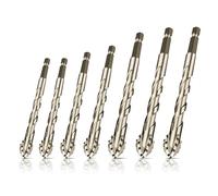 Foret excentrique avec quatre rainures et dents de scie, foret dentelé à quatre tranchants, tige hexagonale 1/4, jeu de forets à carrelage haute résistance avec pointe en carbure