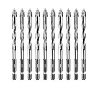 Foret excentrique avec quatre rainures et dents de scie, foret dentelé à quatre tranchants, tige hexagonale 1/4, jeu de forets à carrelage haute résistance avec pointe en carbure