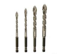 Foret excentrique avec section transversale triangulaire et conception spirale à quatre cannelures pour perforation efficace du carrelage en verre (6 mm)