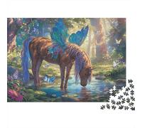 Forêt féerique 1000 pièces Puzzle Licorne Adapté aux Adultes Puzzle en Papier Jeu éducatif Puzzle Licorne Décor Mural Artistique 38x26cm/1000pcs