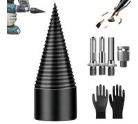 Foret Fendeur de Bûches 3 en 1 - Cône Fendeur Bois Universel pour Perceuse avec 4 Poignées Fendeur, Foret Fendeur de Bois Haute Performance, Fendez sans Effort (50mm)