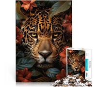 Forêt Florale de léopard Puzzle 1000 pièces pour Adolescents pour Le Jeu éducatif Challenge Toy Œuvre d'art 38x26cm