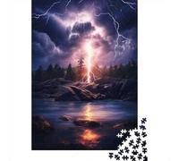 Forêt Foudres Puzzle 1000 Pièces Papier pour Adultes Paysage Lac Jeu de Puzzle 1000 Pièces Décoration Détente Famille 70x50cm/1000pcs