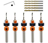 Foret Fraise Ensemble, pas Facile à Glisser, Profondeur Réglable, Foret Bois, Tranchant et Résistant à l'usure, Adapté au Bois, au Carton Compressé, au Plastique (taille égale)