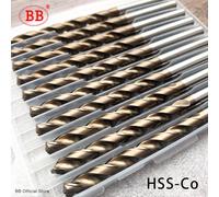 Foret hélicoïdal BB Cobalt M35 EX HSSCO HSSE métal aluminium cuivre acier inoxydable outil de trou de bois titane 1mm-13mm ensemble 5/10 pièces HSS-Co EXTiN