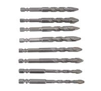 Foret hélicoïdal excentrique en acier rapide 8 pièces, foret multifonctionnel à tête oblique à tige hexagonale à pointe pour béton, brique, verre, ciment, bois