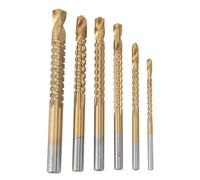 Foret Hélicoïdal Serraté, 6 Pièces 3-8mm, Mèche Percage Bois PVC Plastique - Revêtement Titane Durable, Usinage Précis, Ensemble Polyvalent