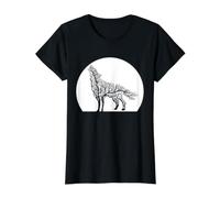 Forêt Loup Silhouette Arbre Branche Nature Faune Art T-Shirt Graphique avec Valeur