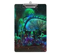 Forêt lumineuse champignons psychédéliques format A4 porte-bloc drôle esthétique travail étude lettre planche à pince standard 12,5 × 8,5 pouces en panneau dur pour l'école, la classe, les enfants,