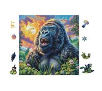 Forêt Lunaire du Gorille 100 Pièces Puzzle Personne Âgée en Carton Rigide Facile Débutant Anti-Stress Stimulation Cognitive Loisir Créatif Petit Prix Premium 28x28cm