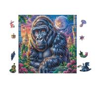 Forêt Lunaire du Gorille 100 Pièces Puzzle Personne Âgée en Carton Rigide Facile Débutant Anti-Stress Stimulation Cognitive Loisir Créatif Petit Prix Premium 28x28cm