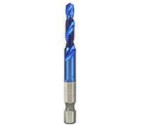 Foret Mèche, HSS Foret à Tarauder en Acier Inoxydable à Haute Vitesse Plaqué Bleu 6,35 mm Foret à Tige Hexagonale Compound Tap(M6)