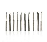 Foret Mèche Mèches de gravure en forme de V 2 flûtes pour outils en bois dur Ensemble de fraisage droit en carbure de tige de 3,175 mm-10 pièces 20x0.3mm